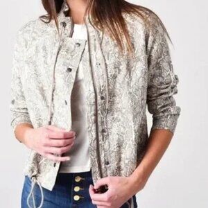 NEW! RAILS TENNESSEE SAND PYTHON JACKET SNAKESKIN PRINT SNAP/ZIP FRONT sz M